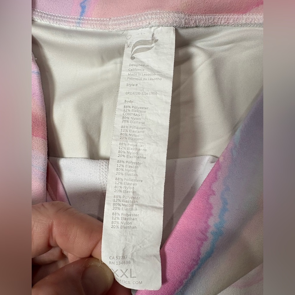 Fabletics power hold Pastel Swirl Leggings - Pink & Multi capri xxl - Picture 3 of 6